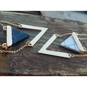 Black or White Marble Gold Katrina Necklace